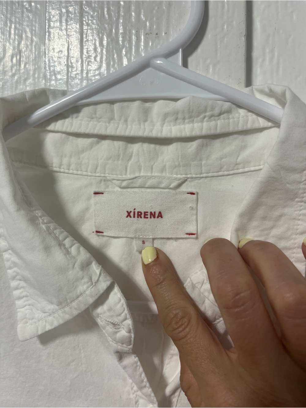 Xirena Beau button down collared classic cotton shirt white size S - Picture 4 of 8